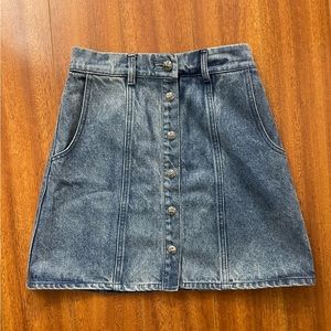 Button up denim skirt